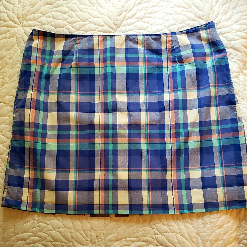 3/ $30 *18 Petite* L.L. Bean  Plaid Skirt